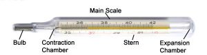 Mercury medical thermometer