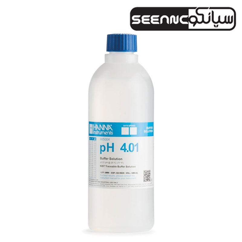 بطری محلول استاندارد بافر HANNA HI5004 pH 4.01