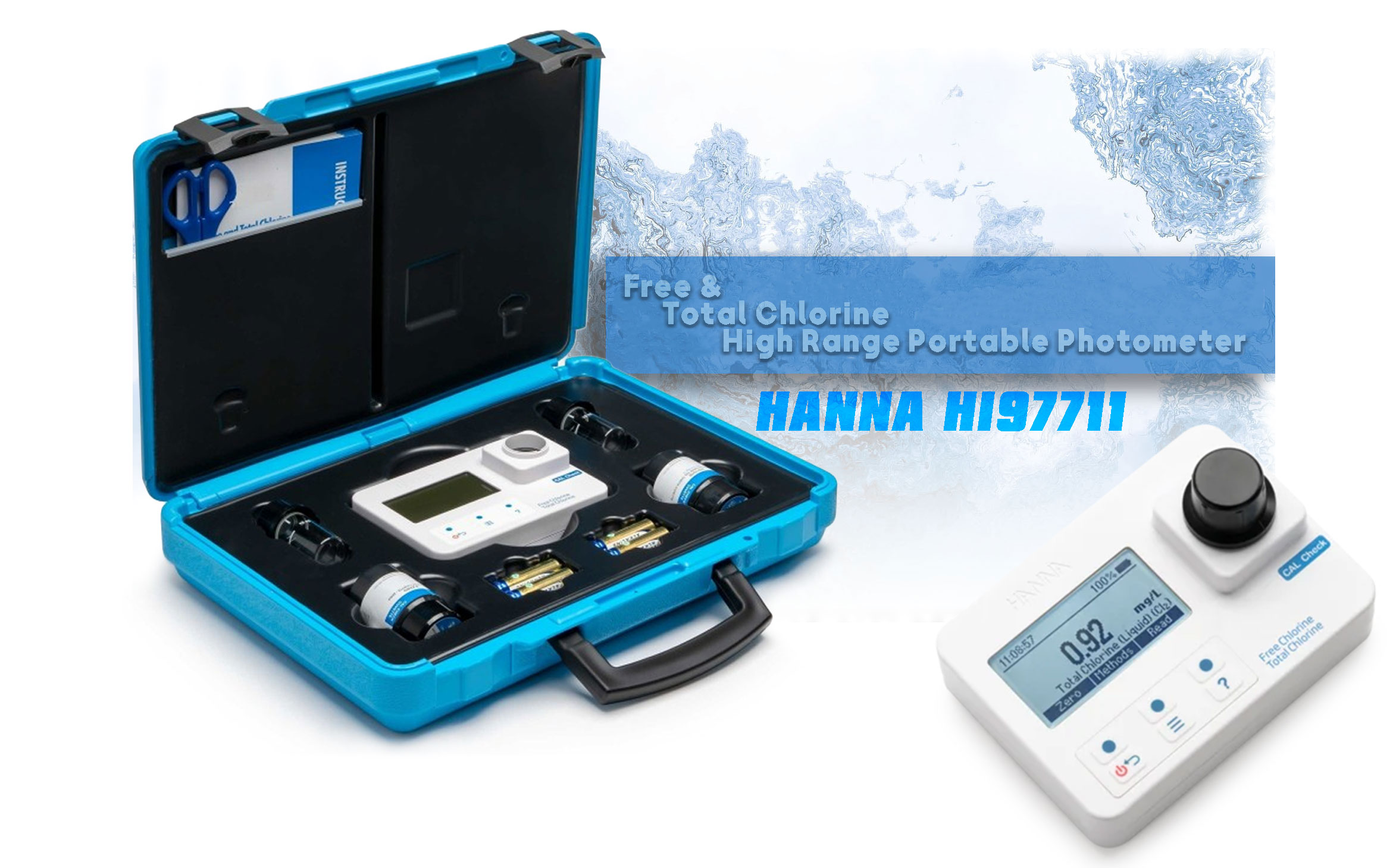 فتومتر قابل حمل آزمایشگاهی کلر هانا آمریکا مدل HANNA HI97711