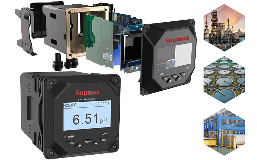 کنترلر تابلویی pH  و  ORP  صنعتی ارزان قیمت مدل SUPMEA SUP-PH6.0
